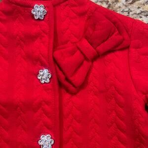 Blueberi‎ Boulevard Girls 18 Month Red Jacket Bow Button Winter Christmas Party